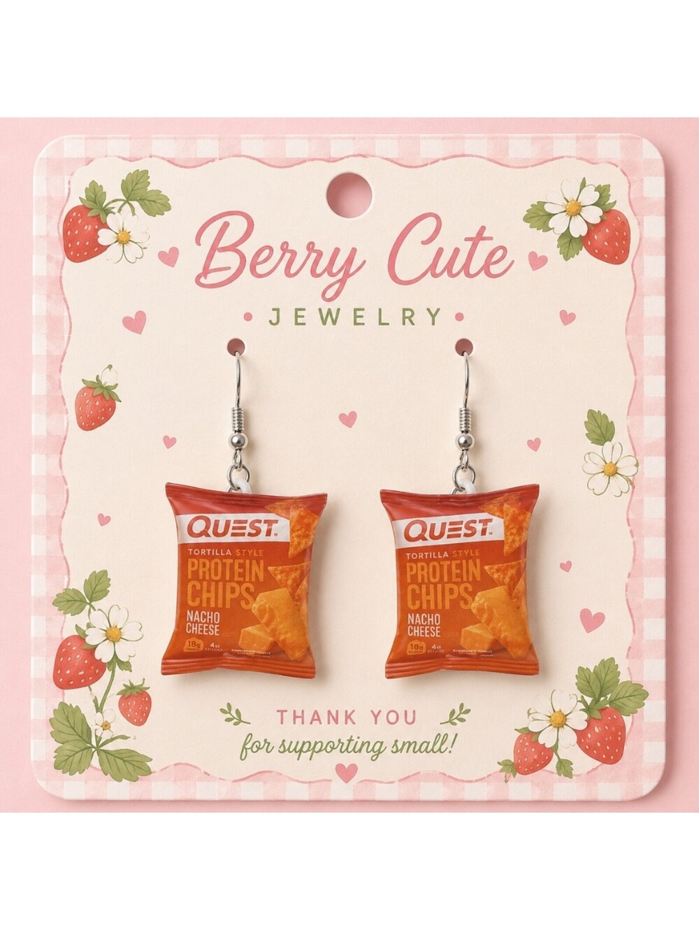 Quest Cracker Chips Foodie Novelty Fun Jewelry Hypoallergenic Dangle Earrings